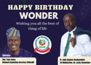 CAGrAM National Organizing Secretary, Hon. Tope Sanya, Celebrates Dr. Agbi Stephen Omobamidele (Wonder) on His Birthday